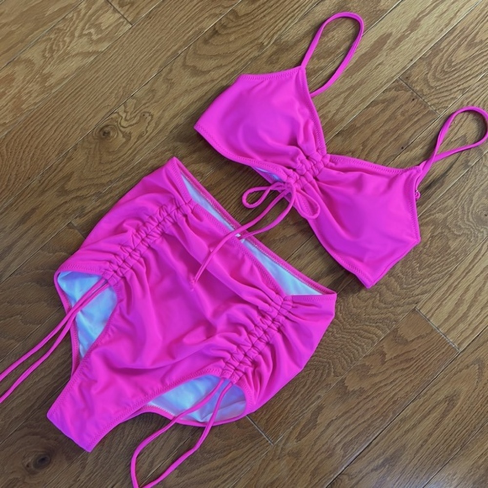 Tempt Me High Rise Pink Bikini Small